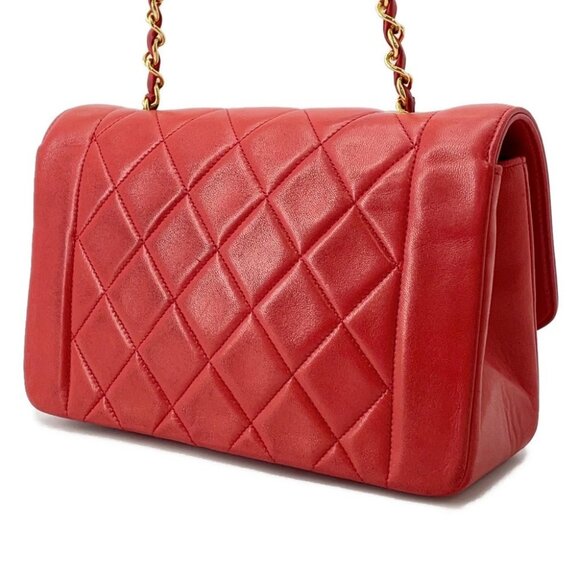 CHANEL Diana ChainShoulder Bag Size 22 Lambskin Red A01164 - Picture 8 of 14